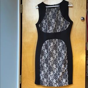 Formal black floral lace dress